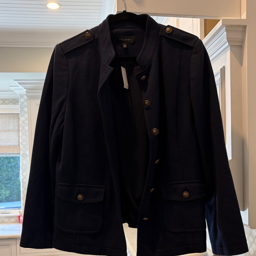 Talbots Dark Navy Military Blazer